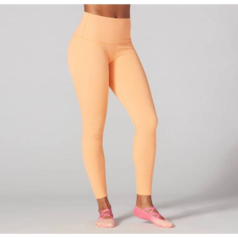 SEERSUCKER HIGH WAISTED 7/8 LEGGINGS Sz Large